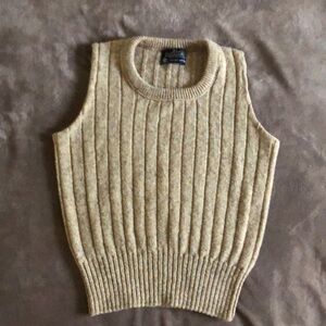 Puritan Beige Ribbed Knit Vest